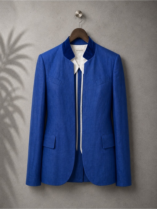 Zadig & Voltaire Jackets & Blazers - NWT: Zadig & Voltaire Very Open-front Linen Blend Blazer in Blue Saphire